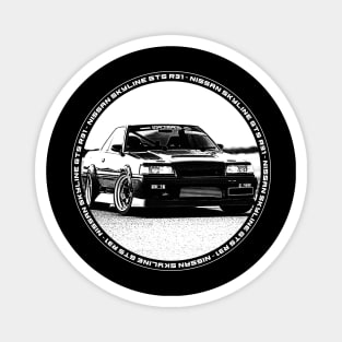 NISSAN SKYLINE GTS R31 Black 'N White 4 (Black Version) Magnet